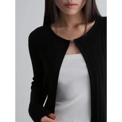 (12595AMQB5) [에잇세컨즈] 스카시 긴소매 카디건  블랙