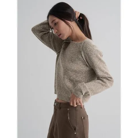 (165X51AY1B) [에잇세컨즈] 레이어드 풀오버  옐로이시 브라운