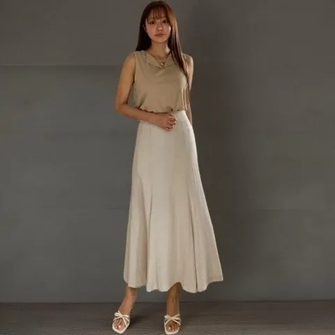 [신상오픈런]KMK1530여성 여름 린넨 A라인 롱 스커트_21888631_5