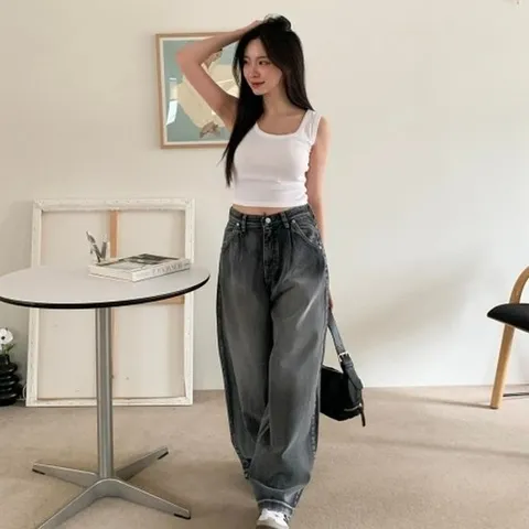 [신상오픈런]KHP763A팃아네 레트로 여성 포인트 청바지 썸머 스