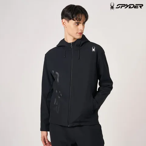 [스파이더] 남성 하이브리드 기모 트레이닝 세트 상의 SPKWCNFT208MBLK