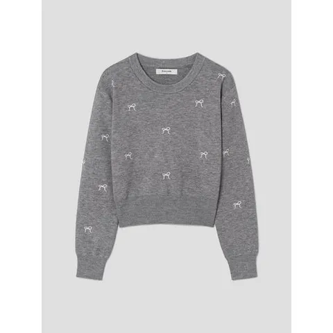 (125X51MQ73) [에잇세컨즈] 리본 자수 풀오버  그레이