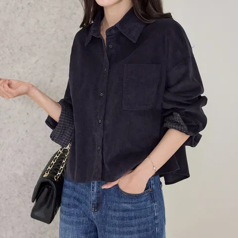 [모리스커밍홈] 체크소배 코듀로이 셔츠_M2510BL620C