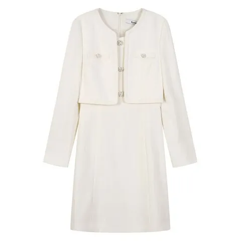 [에꼴드파리]버튼포인트 라운드넥 원피스_RB33WOAE12Z