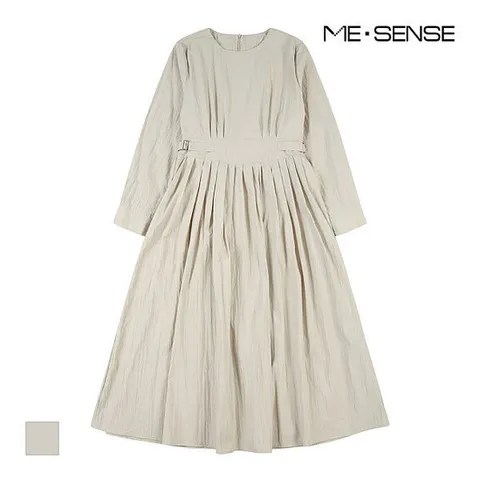 [미센스][미센스] 밑단주름 라운드넥 원피스_MB43OPS302Z (P0034