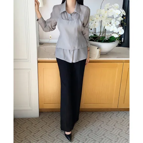 더제이수 / 홀터 뷔스티에 블라우스 SET