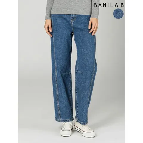 [바닐라비]여성 다트 데님 배기팬츠