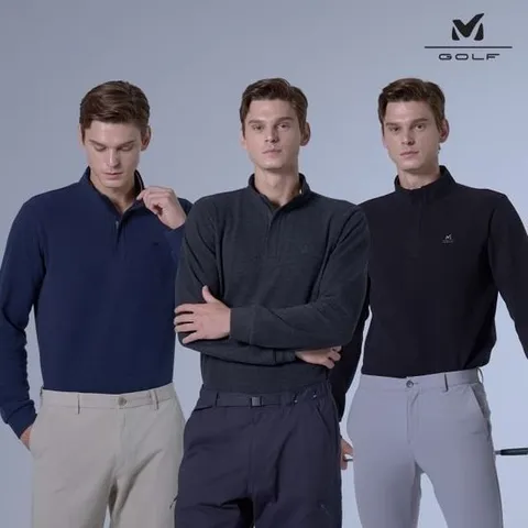 [밀레 골프]밀레골프 25FW 초특가 기모 하프 집업 셔츠 3종, 남성