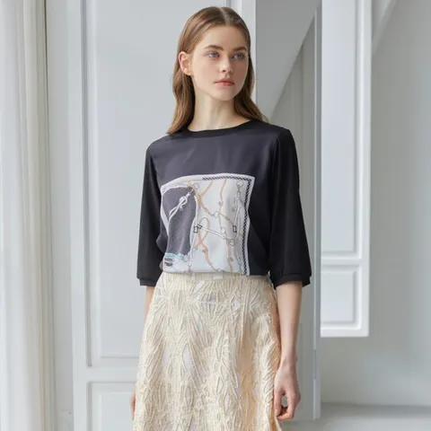 [바띠]바띠 에센셜 인견 블라우스 블랙 엄마옷 중년 여성 홈쇼핑