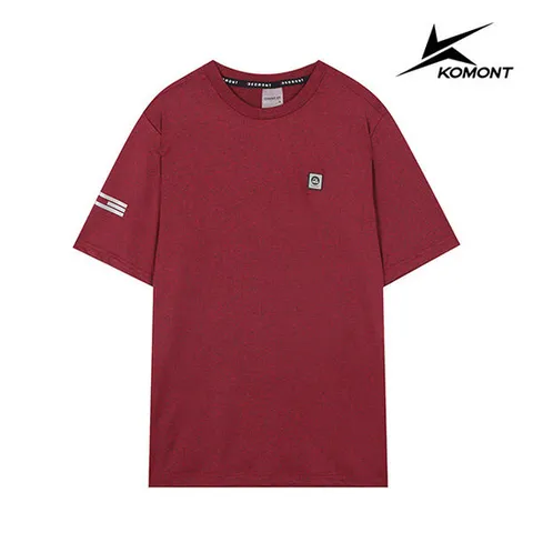 [코몽트]남성 와펜 라운드 반팔 티셔츠와인 K22MR0307-WI