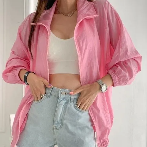 [다잇템][다잇템] 여자 장마룩 썸머 나일론 집업 레인점퍼 폴라