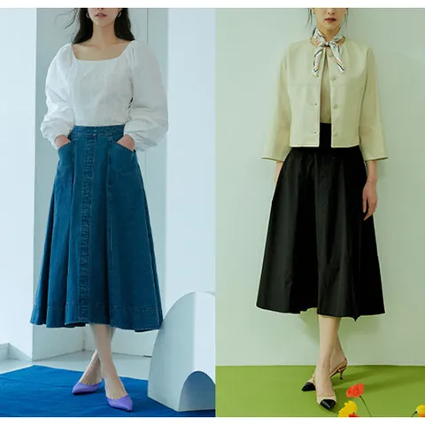 [데일리라운지]데일리라운지 플레어 스커트 1종