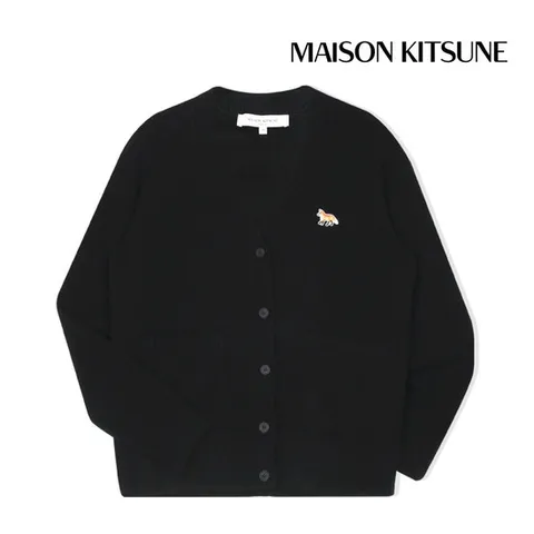 [메종키츠네]메종 가디건 베이비 폭스 패치 박시핏 여성 블랙 LW
