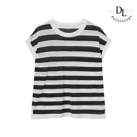 [데일리라운지]데일리라운지 썸머 스트라이프 민소매 니트 1종