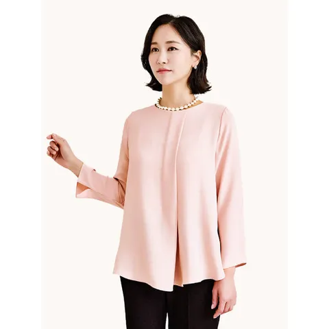 [마담엘레강스][마담엘레강스] 프론트 핀턱 오버핏 블라우스 K24