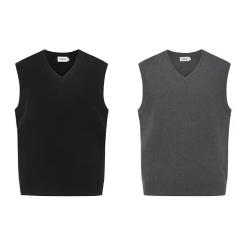 [ 롯데백화점 ][리얼지오지아]2컬러] 워셔블 소프트터치 솔리드 브이넥 니트 조끼 ADE4ES1901