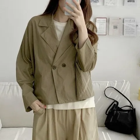 [다잇템][다잇템] 여자 봄잠바 롱슬리브 세일러카라 나일론 박스