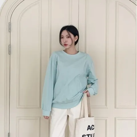 [브이와이][VY] 여자 U넥 검정 SS 민트 컷아웃 핀턱 미니멀리즘