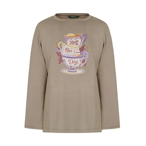 크로커다일레이디 프린팅 라운드 티셔츠_CLCFTS902