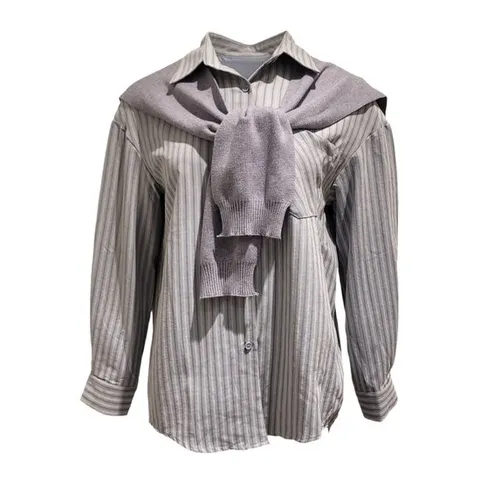 [ 롯데백화점 ][멜본]스트라이프 숄 셔츠_STYC25T30