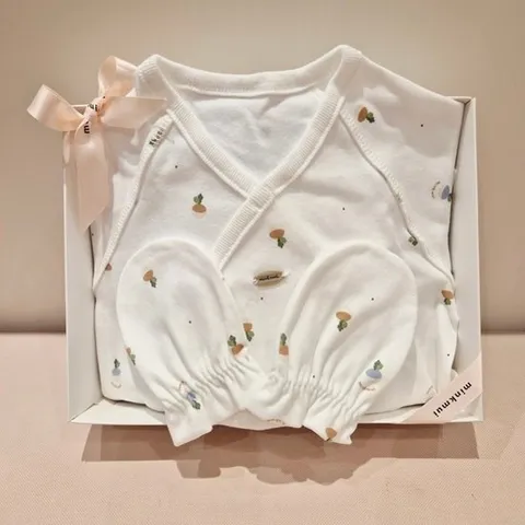 [ 롯데백화점 ][밍크뮤](WH)리틀비트배내가운,손사개세트  35A70-001-03,008-14