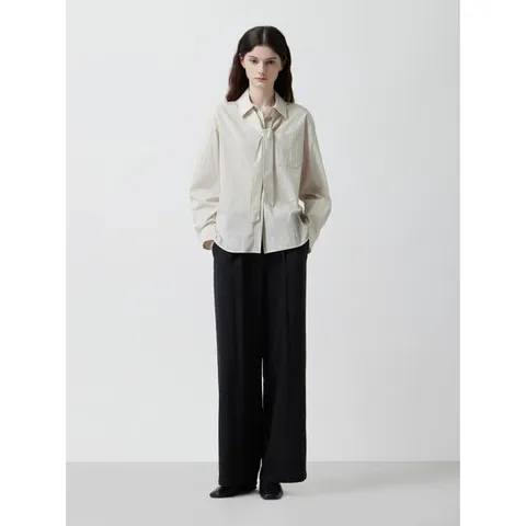 [ 롯데백화점 ][쥬크]타이 코튼 블렌드 블라우스 Z253MSC009