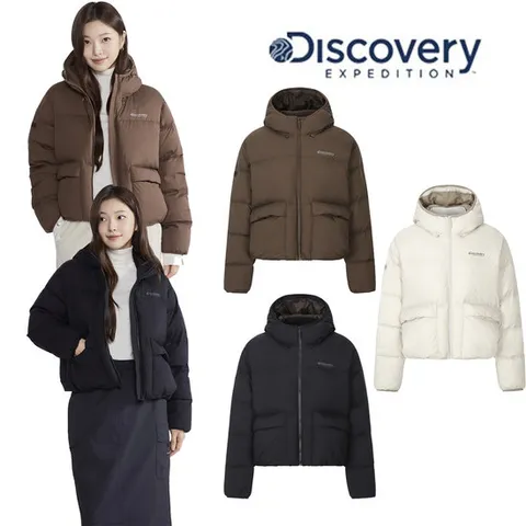 [ 롯데백화점 ]디스커버리 25FW 여성 아웃포켓 다운 크롭 숏패딩 (DWDJ9P056)