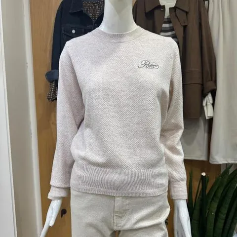 클리지 DP01 자수 포인트 심플 니트 티 CP8WKT04