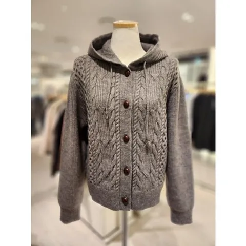 [ 현대백화점 ][SOUP]숲 후드 꽈배기 니트가디건 (SBAGD81)