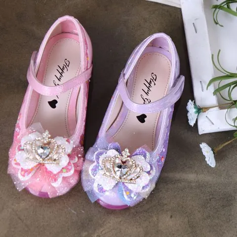 [슈앤필]여아 여자 아동 LED 아동화 등원화 신발 공주 공주신발 단화 구두 플랫 해피걸P크라운L