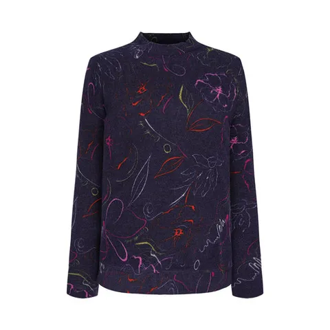 크로커다일레이디 플라워 드로잉 반넥 티셔츠_CLCWTS106