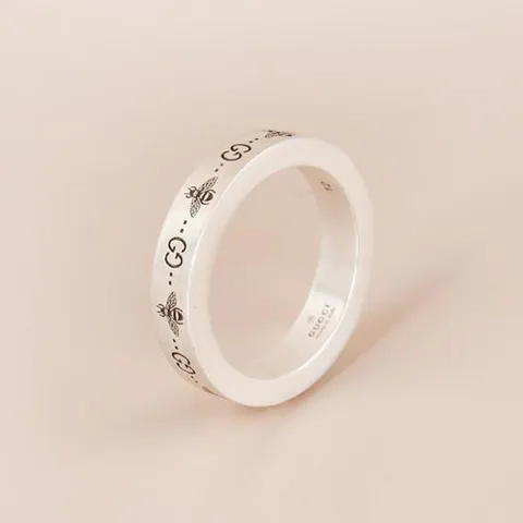 구찌 GG 벌 로고 공용 링 반지 실버 4mm 729898 J8400 0728 [여주아울렛]