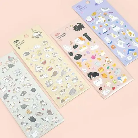 핑크풋 냥냥 데코 스티커 다꾸 폰꾸 (1매) 스티커 카카오프렌즈스티커 에폭스티커 카카오프렌즈 카카오프렌즈샵 카카오스티커 다꾸스티커 리무버블스티커