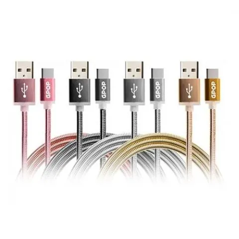 지피오피 C타입 급속충전 2.4A 메탈케이블 블랙/1M (1개)