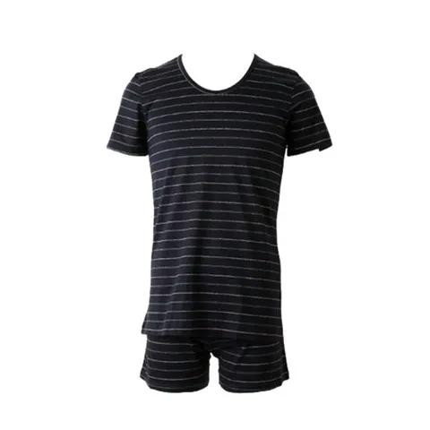 [ 롯데백화점 ][비너스]네이비 남성 면100  선염체크  반팔런닝니트트렁크 세트 VMP4197AVMP4197N