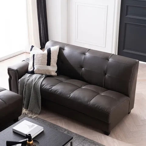 [리퍼]잉글랜더 마드리드 3인용 카우치 라텍스 가죽 소파(스툴제외)