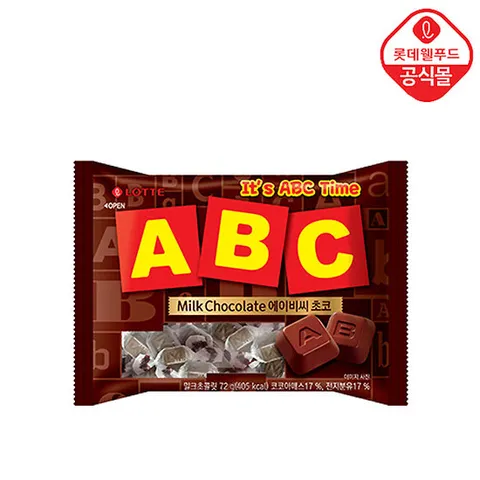 [롯데] 한 입에 쏙 ABC 초코 72g 개별포장