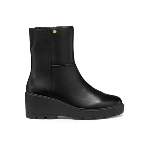 [ 롯데백화점 ][제옥스] 미에레일 여성 컴포트 웨지힐 하프 부츠 블랙-8GX3VA5W1B