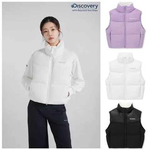 [ 롯데백화점 ]디스커버리 [택가 179,000원] 여성 올리브 크롭 다운 패딩베스트 DWDV91046 GPGS