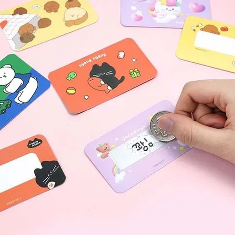 핑크풋 내가 직접 만드는 스크래치 카드 스티커 카카오프렌즈스티커 에폭스티커 카카오프렌즈 카카오프렌즈샵 카카오스티커 다꾸스티커 리무버블스티커 다꾸