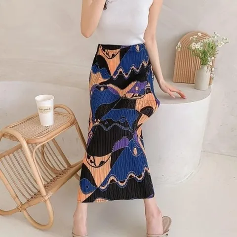 [다잇템][다잇템] 여성 패턴 주름옷 동남아룩 반하이웨스트 롱스