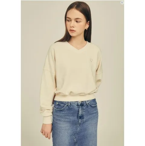 [ 롯데백화점 ][게스]여성 브이넥 맨투맨 OO3K5481