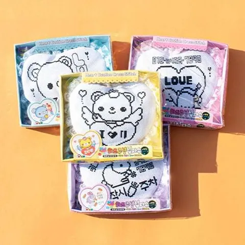 하트쿠션십자수(동물) (2개세트) 십자수 십자수사이트 직장인취미생활 십자수바늘 십자수번호판 십자수파는곳 초보십자수 십자수용품 십자수가게