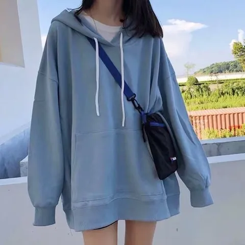 여성 파스텔 오버핏 간절기 빅사이즈 롱 후드티