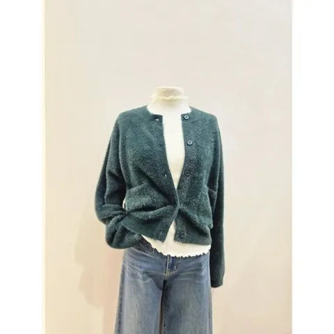 [ 롯데백화점 ]숲  (SBAGD35) 포켓 보송 라운드 니트 가디건