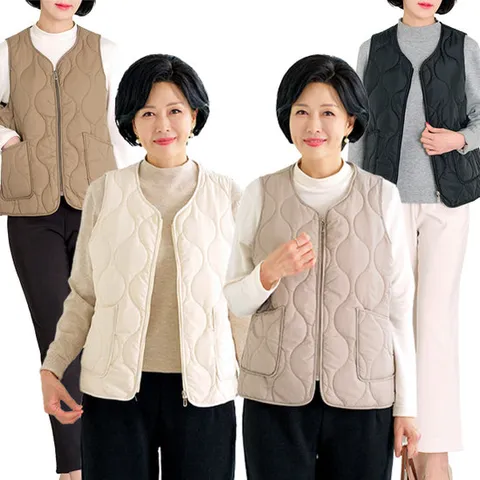 [엄마옷 로즈맘] 공준집업누빔패딩조끼