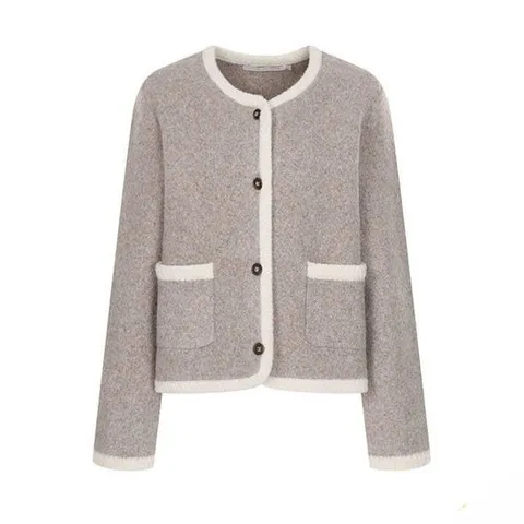 [ 롯데백화점 ][올리브데올리브]배색라인 자켓형 니트가디건(OK5WD950-DG-EL)