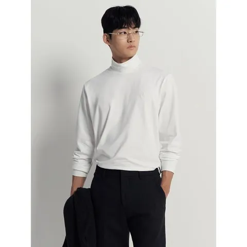 [빈폴멘] 스트레치 반터틀넥 티셔츠  화이트 (BC5941C101)