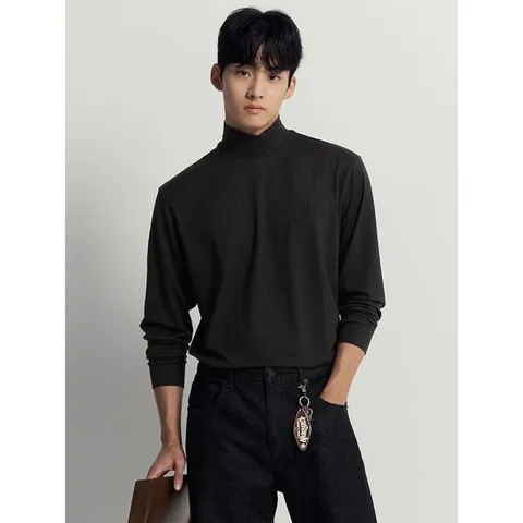 [빈폴멘] 스트레치 반터틀넥 티셔츠  블랙 (BC5941C105)