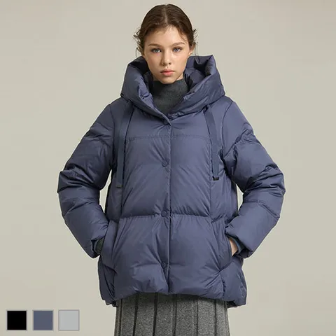 후드하프구스다운점퍼